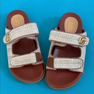 Gucci  Tan and Cream Sandals